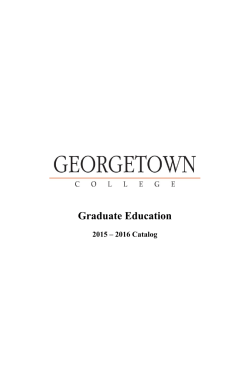 Graduate Education - Georgetown College