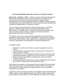 1 Environment Ministers take steps to improve air quality in Canada