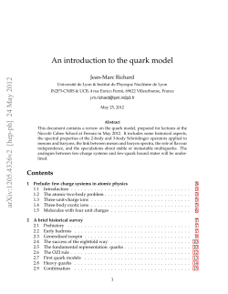 An introduction to the quark model arXiv:1205.4326v2 - INFN