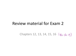 Review material for Exam 2