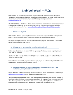 Club Volleyball &ndash; FAQs