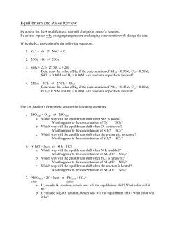 Equilibrium and Rates Review