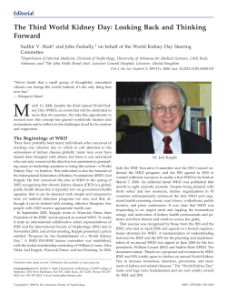 The Third World Kidney Day: Looking Back and Thinking Forward