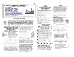 HOLY SPIRIT PARISH, GREENHILLS Web site: www