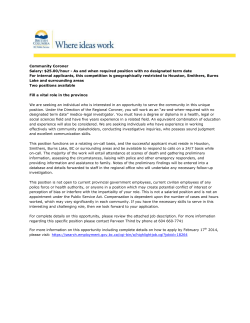 Community Coroner Salary: $25.00/hour - As and when