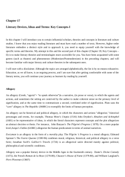 Chapter 17 Literary Devices, Ideas and Terms: Key Concepts-I