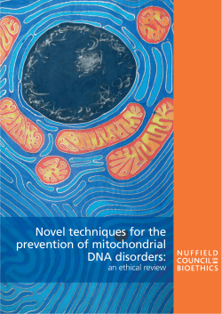 Novel techniques for the prevention of mitochondrial DNA disorders: