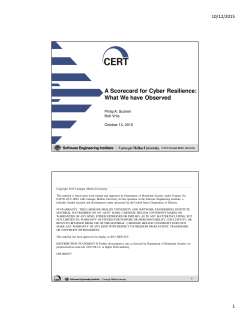 A Scorecard for Cyber Resilience: What We have Observed