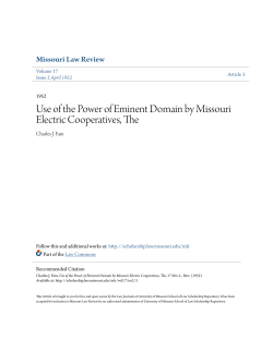 Use of the Power of Eminent Domain by Missouri Electric