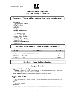 Material Safety Data Sheet Mercury Standard