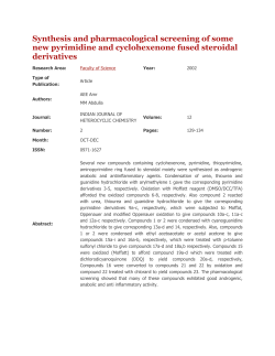 Synthesis and pharmacological screening of some new pyrimidine