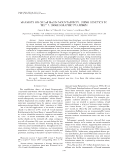 marmots on great basin mountaintops: using genetics to
