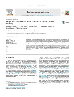 Exogenous cortisol causes a shift from deliberative to intuitive thinking