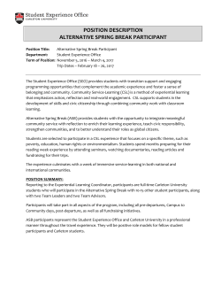 POSITION DESCRIPTION ALTERNATIVE SPRING BREAK