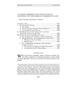 THE CONSTITUTIONAL LEGITIMACY OF THE DORMANT