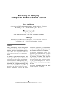 Prototyping and Specifying: Principles and Practices of a Mixed