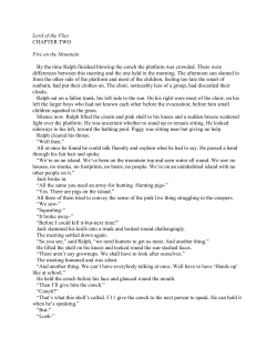 Lord of the Flies CHAPTER TWO