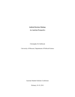 Judicial Decision Making: An Austrian Perspective