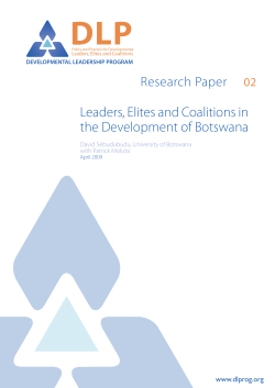 Leaders, Elites and Coalitions in the Development of Botswana