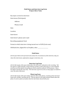 Field Notes and Interview Log Form