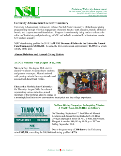University Advancement Executive Summary