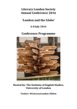 the programme - Institute of English Studies