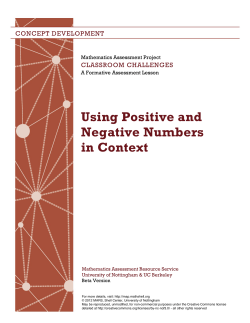 Using Positive and Negative Numbers in Context