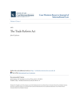 The Trade Reform Act - Case Western Reserve University School of
