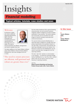 Financial modelling - Willis Towers Watson
