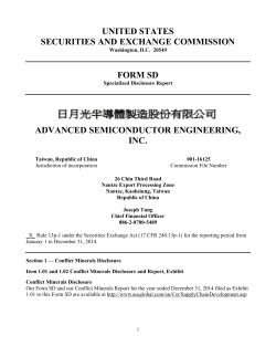 ASE SEC Conflict Minerals Filing for 2014