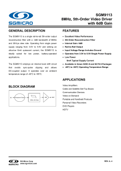 SGM9113 8MHz, 5th-Order Video Driver with 6dB Gain
