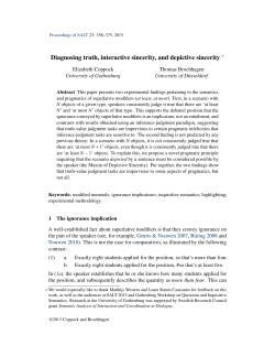 Diagnosing Truth, Interactive Sincerity, and Depictive Sincerity