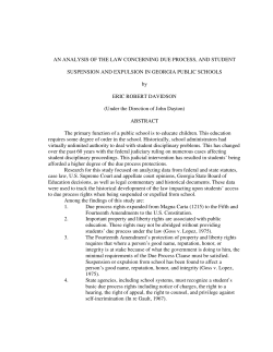 AN ANALYSIS OF THE LAW CONCERNING DUE PROCESS, AND