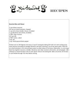 Gourmet Mac and Cheese 3 cups elbow macaroni 3/4 cup sun