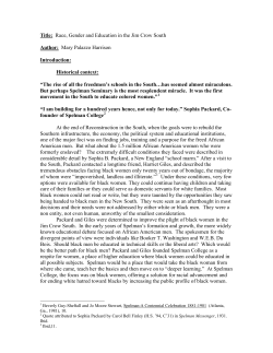 Race, Gender and Education in the Jim Crow South