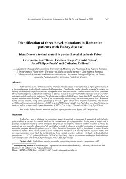 Identification of three novel mutations in Romanian patients with
