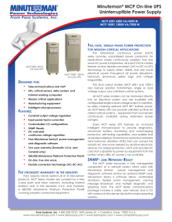 Minuteman&reg; MCP On-line UPS Uninterruptible Power Supply