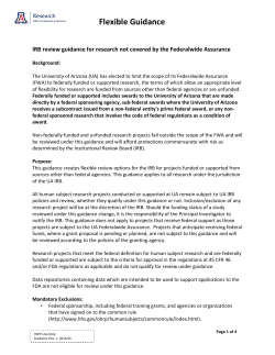 Flexible Guidance - OPRS Office for the Protection of Research