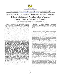 Purification of Contaminated Water with Reverse Osmosis: Effective