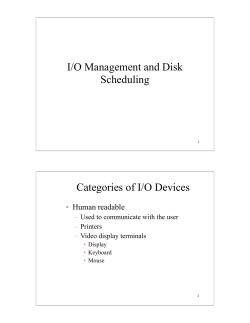 I/O Management and Disk Scheduling Categories of I/O Devices