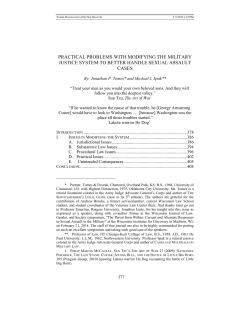 Practical Problems with Modifying the Military Justice System to