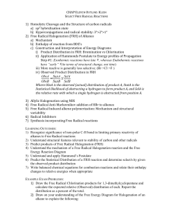 1) Homolytic Cleavage and the Structure of carbon radicals a) sp2