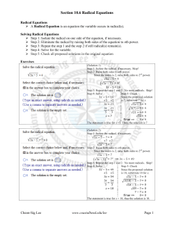 Section 10.6 Radical Equations