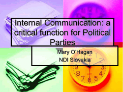 Internal Communication: a critical function for Political Parties