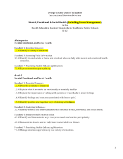 Health Education Content Standards for California Public Schools