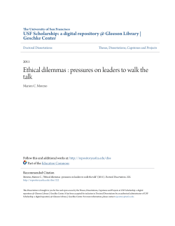 Ethical dilemmas : pressures on leaders to walk the talk