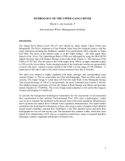 HYDROLOGY OF THE UPPER GANGA RIVER International Water