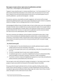 Non-paper on open science: open access to