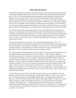 History of the GPS Program