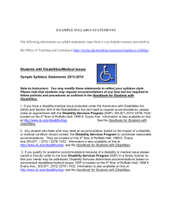 EXAMPLE SYLLABUS STATEMENTS The following information on